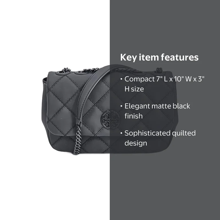 Tory Burch 149682 Willa Matte Black With Black Hardware Quilted