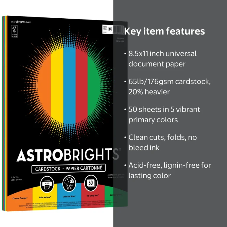Astrobrights Color Cardstock, 8.5