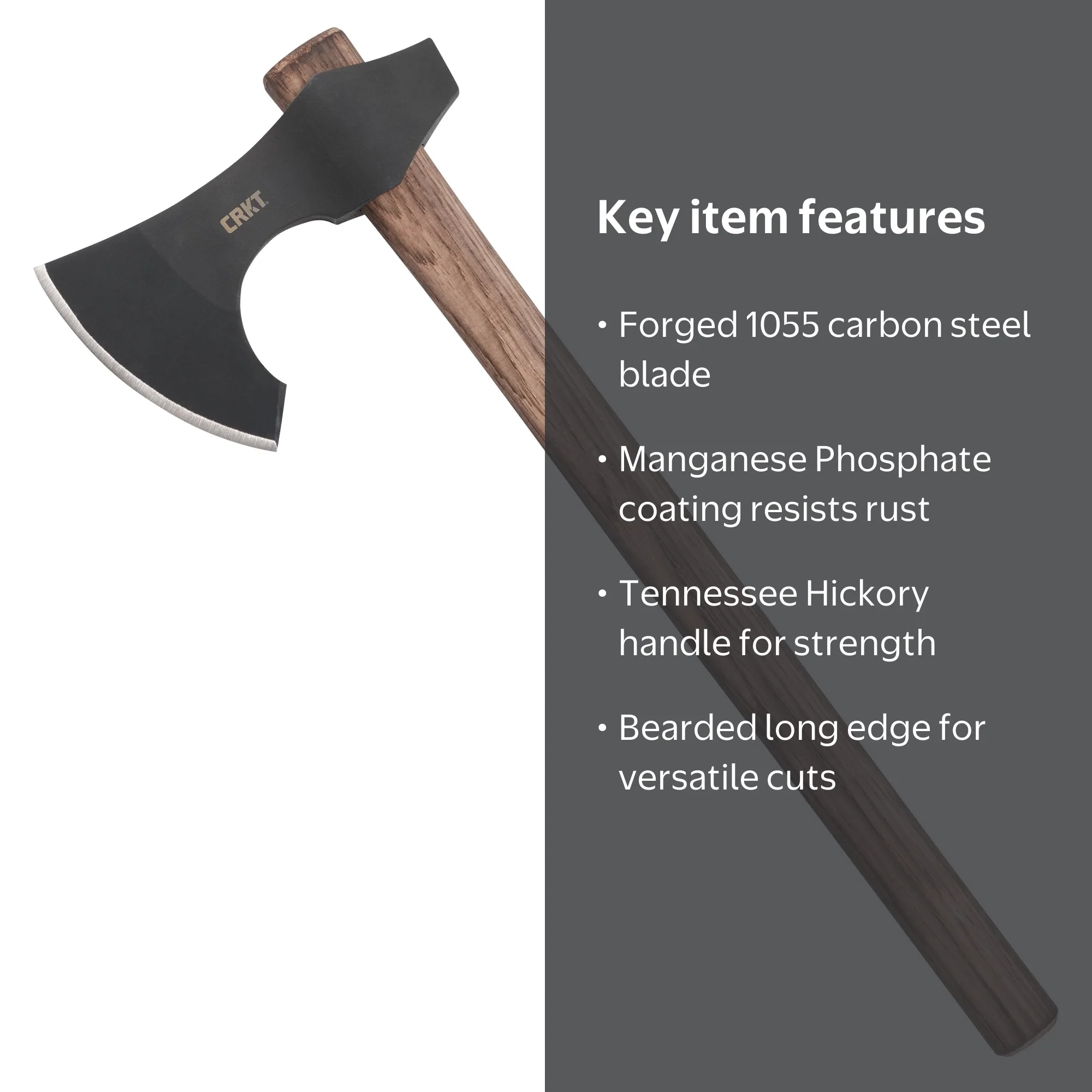 CRKT Berserker Outdoor Survival Axe, 1055 Carbon Steel, Plain Edge