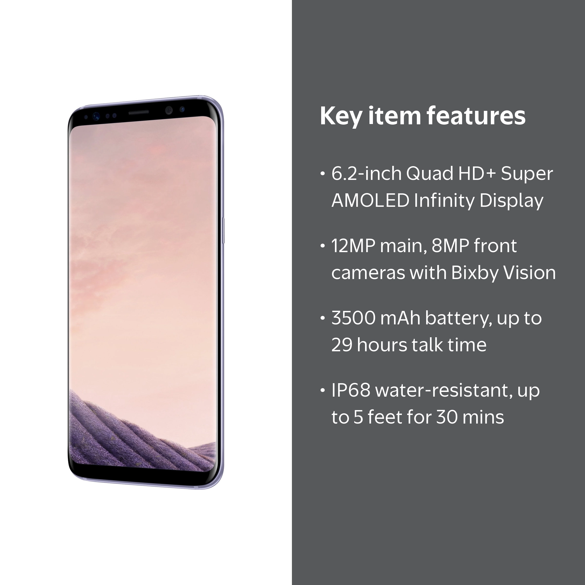 AT&T Samsung Galaxy S8 Orchid Grey 64 GB - Walmart.com