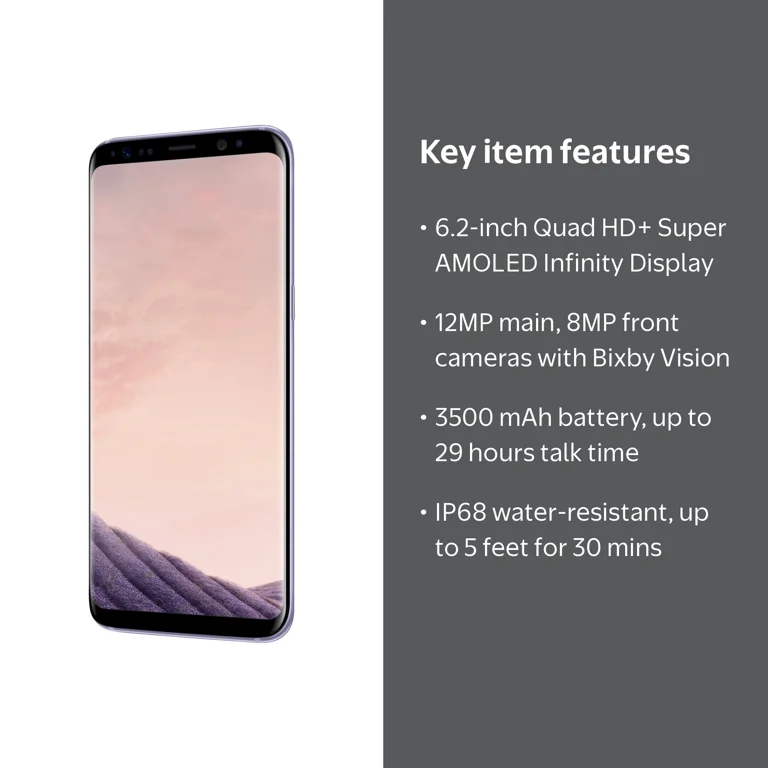 AT&T Samsung Galaxy S8 Orchid Grey 64 GB - Walmart.com