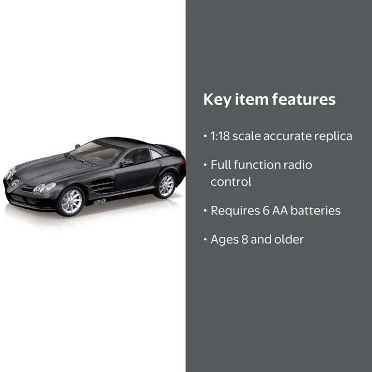 REALDRIVE Mercedes-Benz SLR McLaren ラジコン Mercedes Benz SLR McLaren Remote Controlled Car 1:18 Scale R/C
