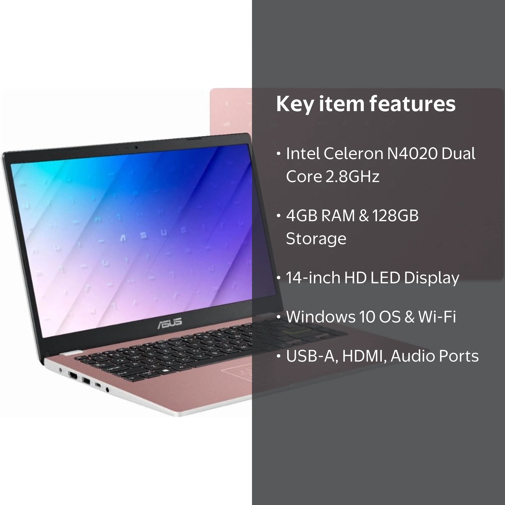 Free Shipping! ASUS E410 Intel Celeron N4020 4GB 128GB eMMC 14