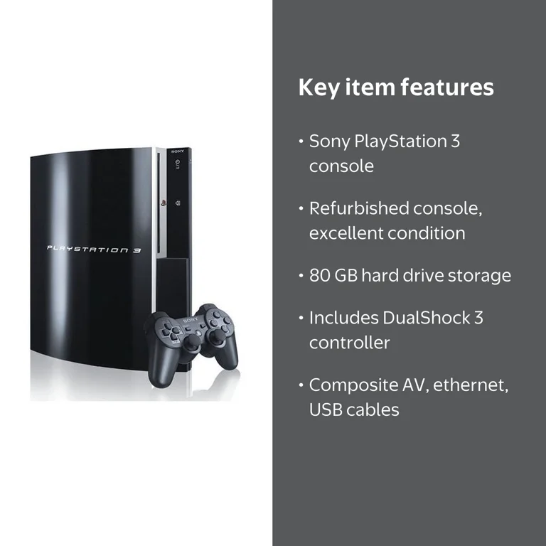 Sony, PlayStation 3 Console, 80GB, Refurbished with HDMI - Walmart.com