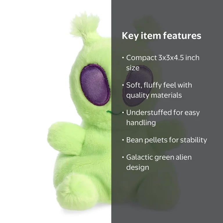 Aurora, Mini Green Palm Pals, Ross Alien 4.5 inch, Adorable Plush