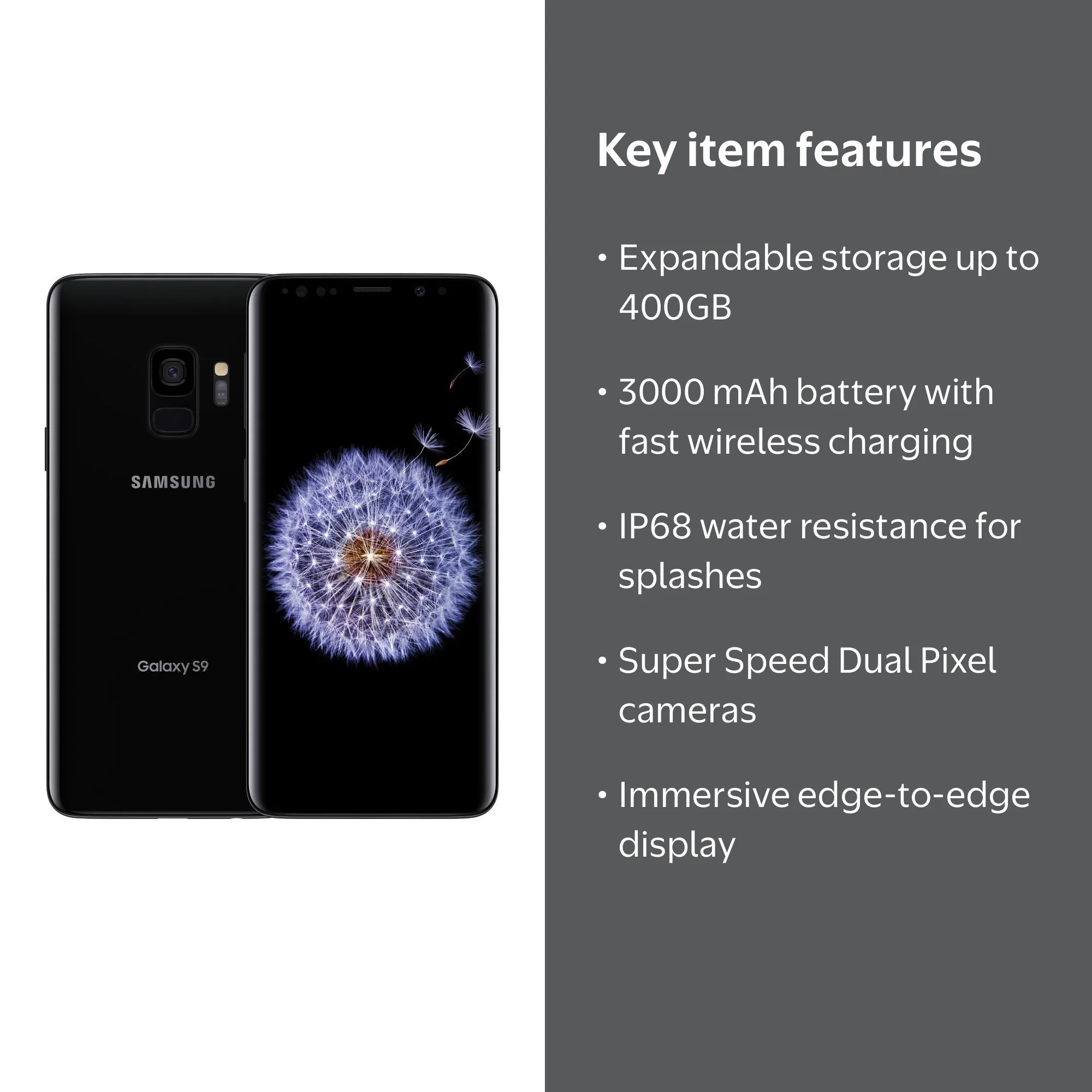 Restored Samsung Galaxy S9 Unlocked - 64GB - Midnight Black