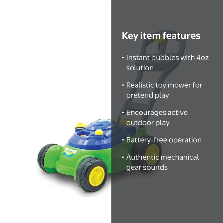 Maxx Bubbles Bubble-N-Go Toy Mower with Refill Solution - Walmart.com