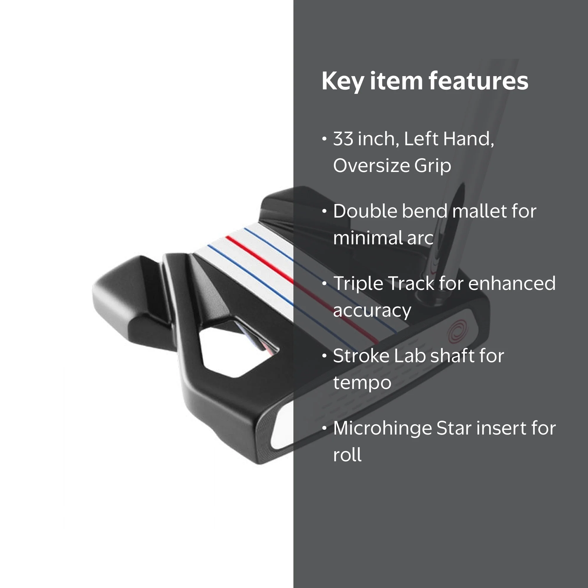 Odyssey Stroke Lab Triple Track Putter (Left Hand, 33