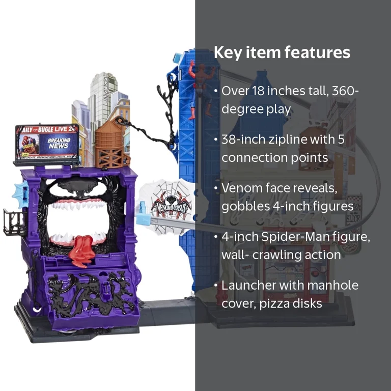 Spider-Man, Web Slinging City Playset, 18 inches tall, multicolor