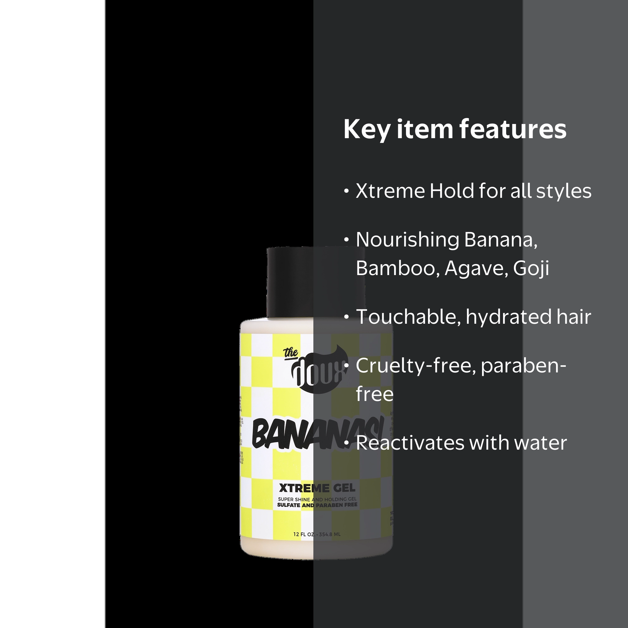 The Doux Bananas Xtreme Hold Hair Gel 12oz All Hair Types Unisex