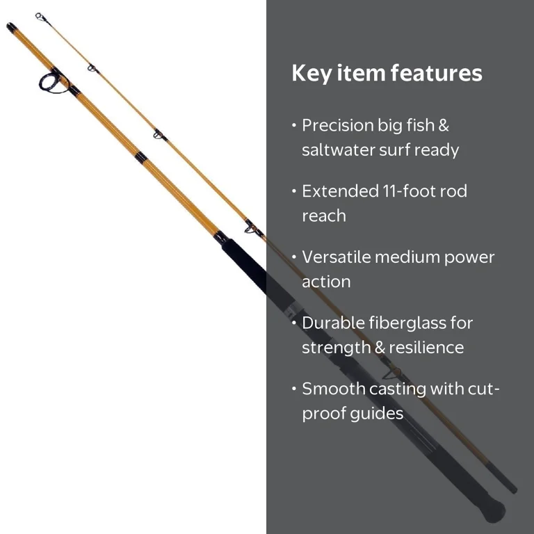 Daiwa FT Series Fiberglass Surf Spinning Rod, 10 ft, 2-piece