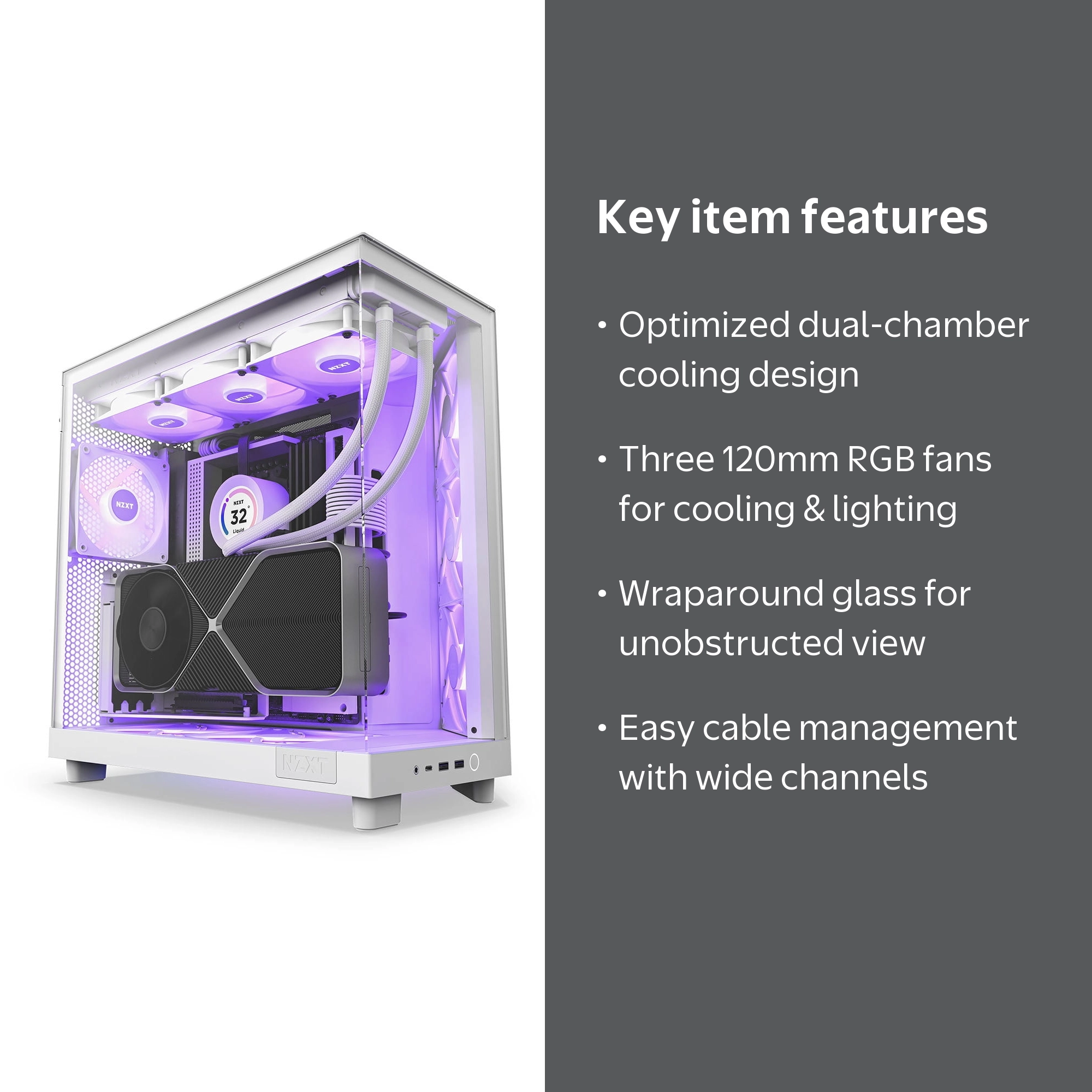 NZXT H6 Flow RGB Compact Dual-Chamber ATX Mid-Tower Case - Walmart.com