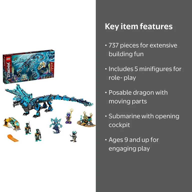 LEGO NINJAGO Water Dragon 71754 Building Kit; Battle Playset with
