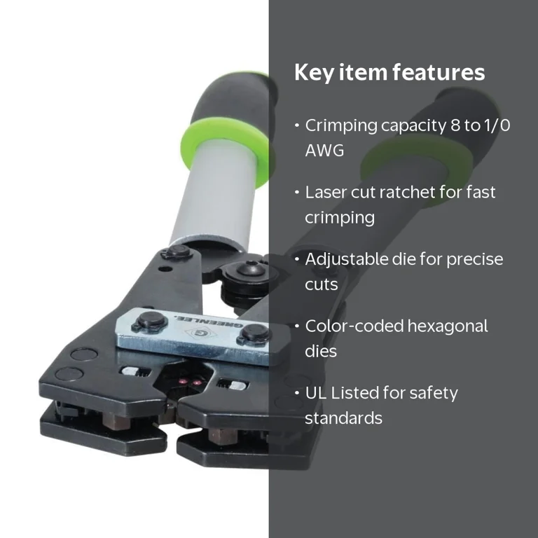 Greenlee 15 3/4 in Crimper 8 to 1/0 AWG K05-SYNCRO - Walmart.com