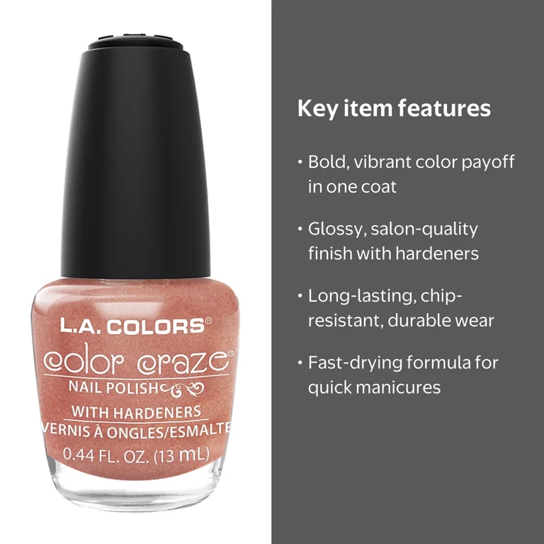 L.A. COLORS Color Craze Nail Polish, Intimate, 0.44 fl oz