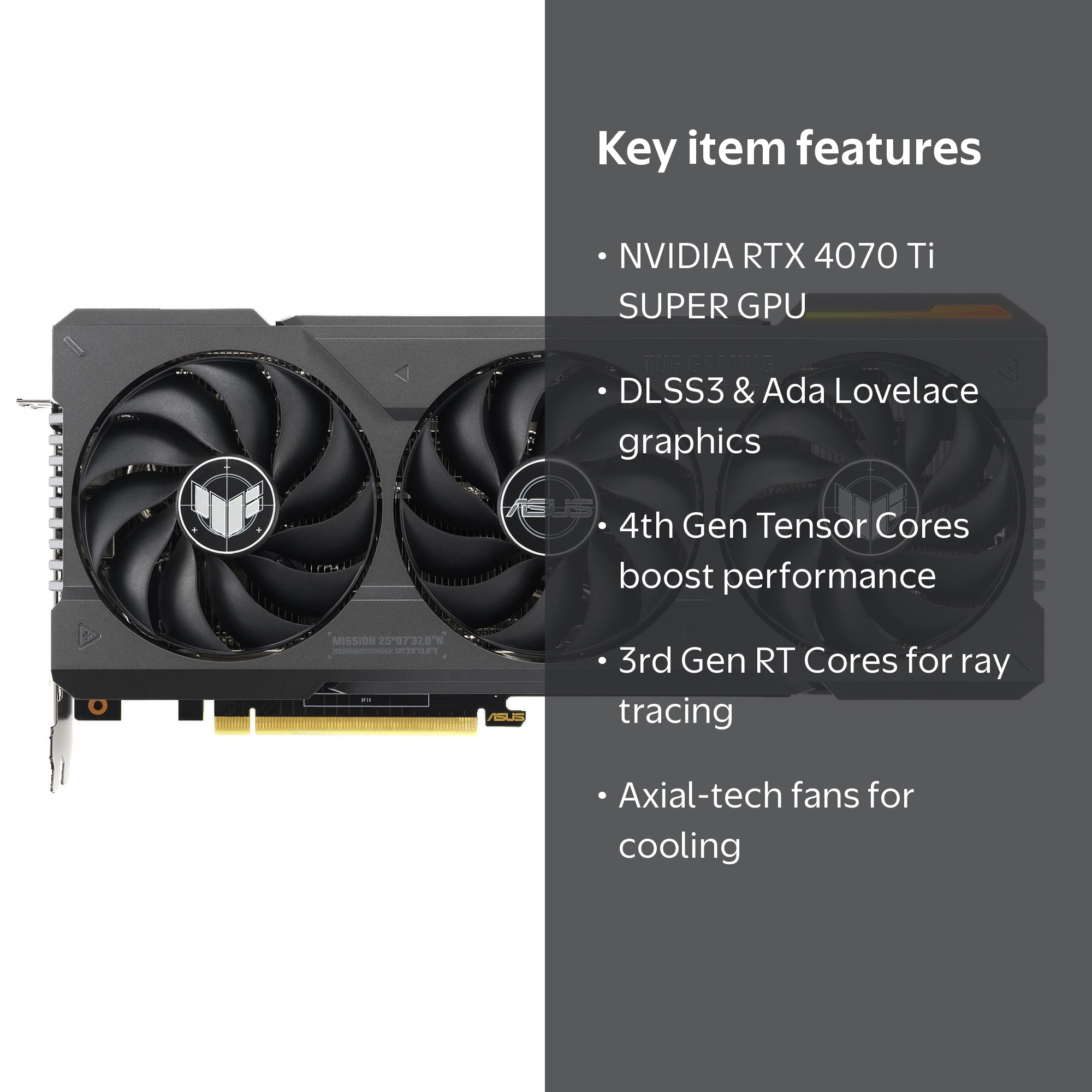 ASUS TUF Gaming GeForce RTX 4070 Ti SUPER 16GB GDDR6X GPU Graphics