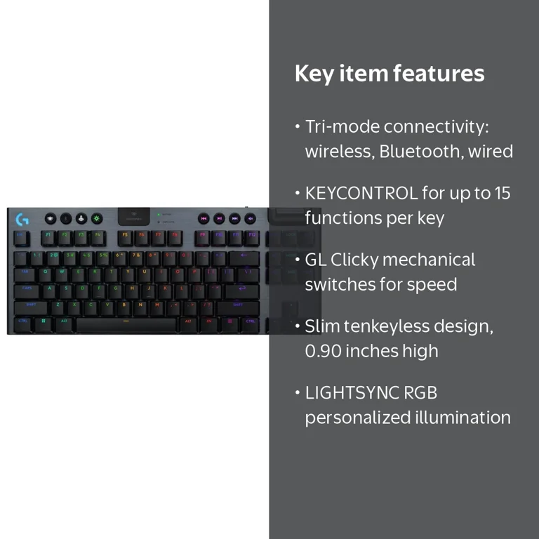Logitech G915 X LIGHTSPEED TKL Wireless Gaming Keyboard, Black