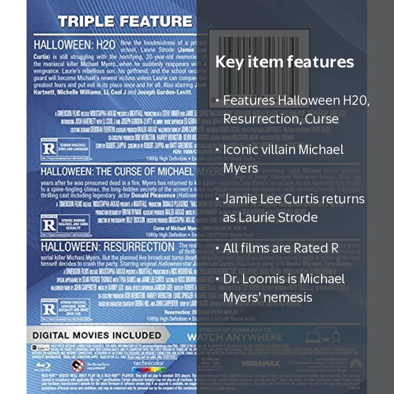 Paramount, Halloween 3-Movie Collection, no key code, horror