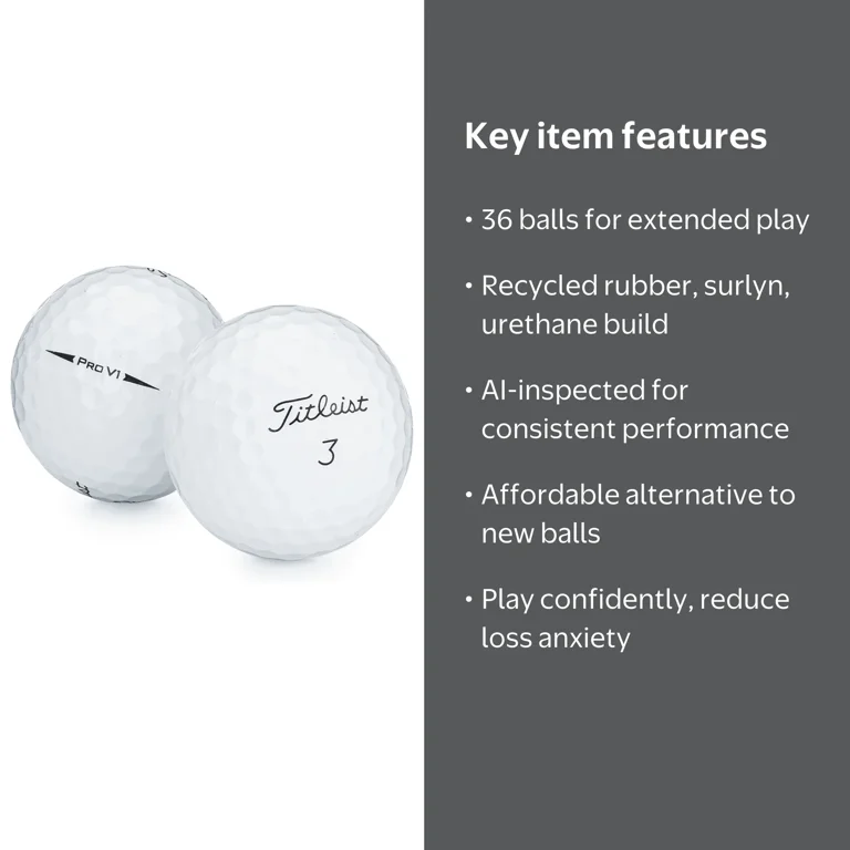 Free Shipping! Lost Golf Balls Titleist Pro V1 Recycled Golf Balls