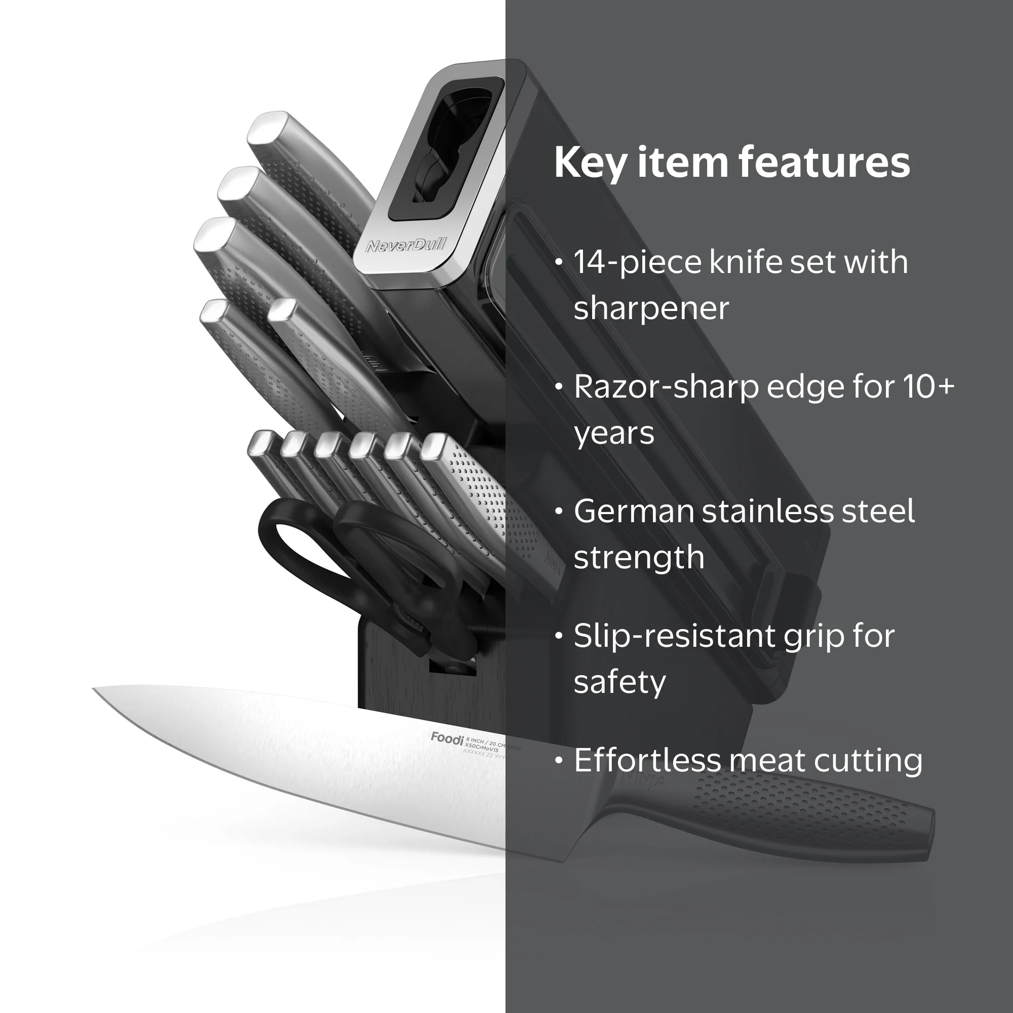Ninja, Knife System, K62014, 14-Piece Stainless with Sharpener