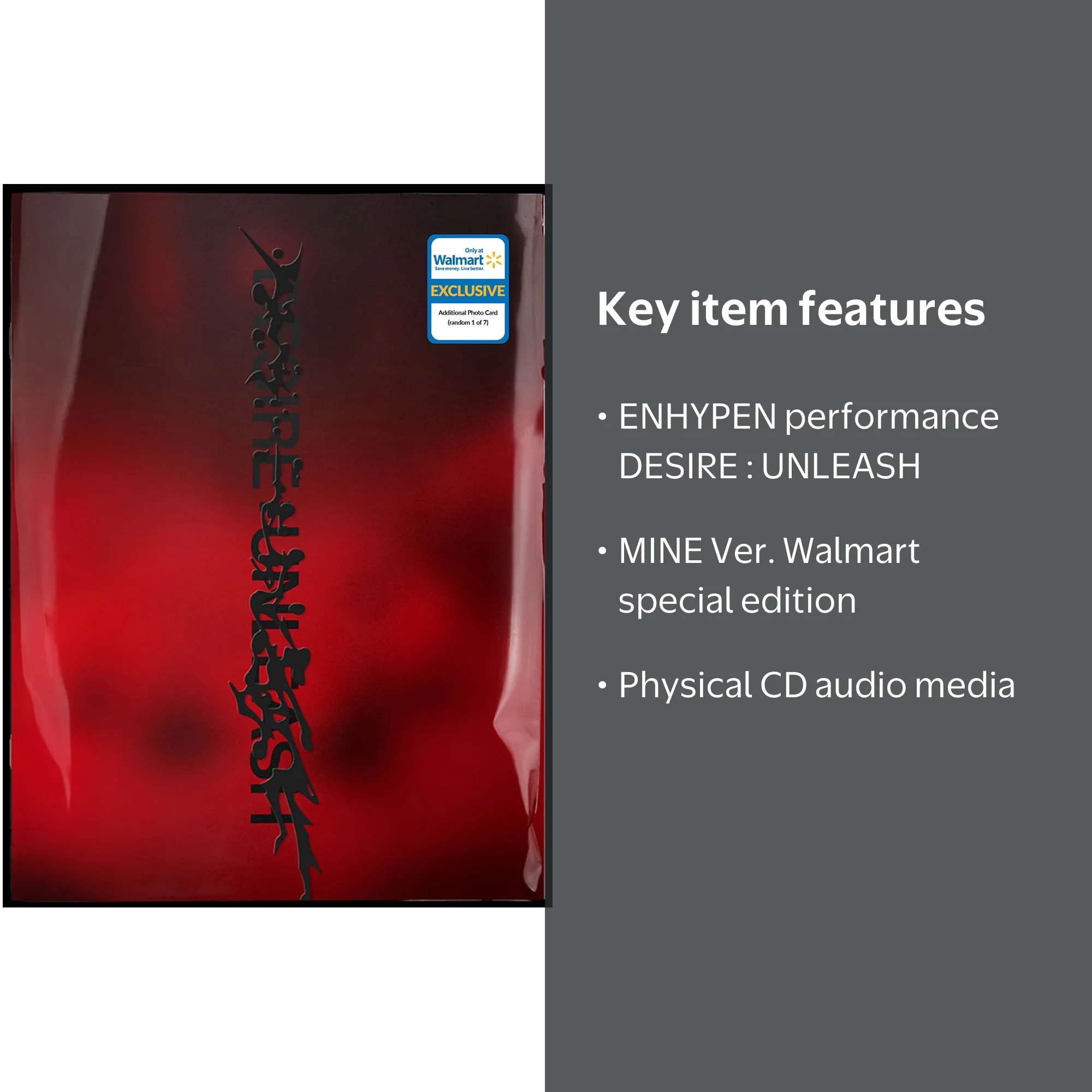 ENHYPEN - DESIRE : UNLEASH (MINE Ver.) (Walmart Exclusive) - CD