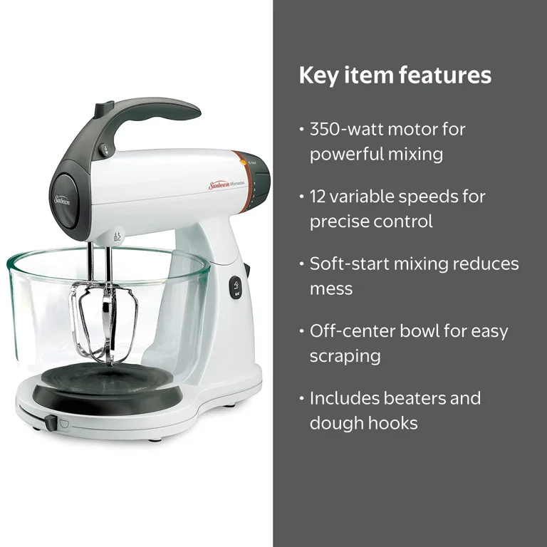 Sunbeam Mixmaster Stand Mixer, 350-Watt, Soft-Start Technology