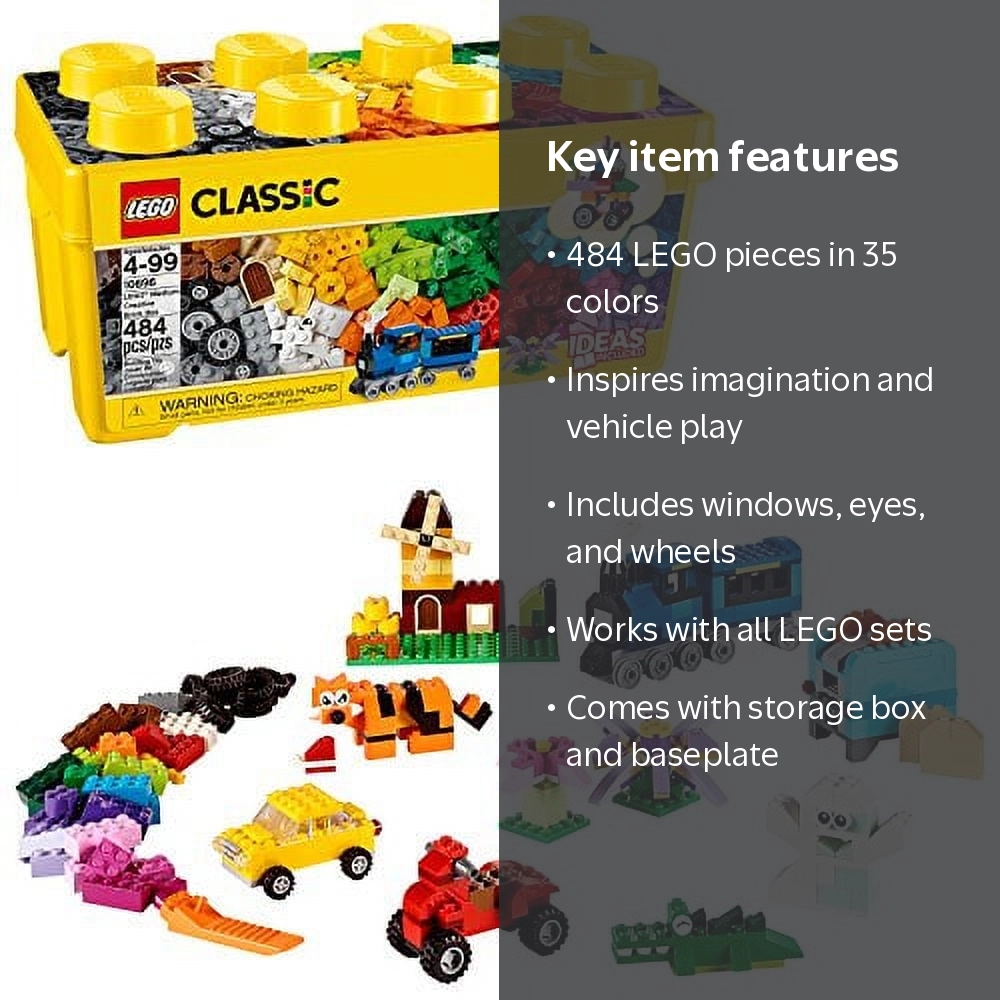 LEGO, Medium Creative Brick Box, 10696, 484 Pieces - Walmart.com