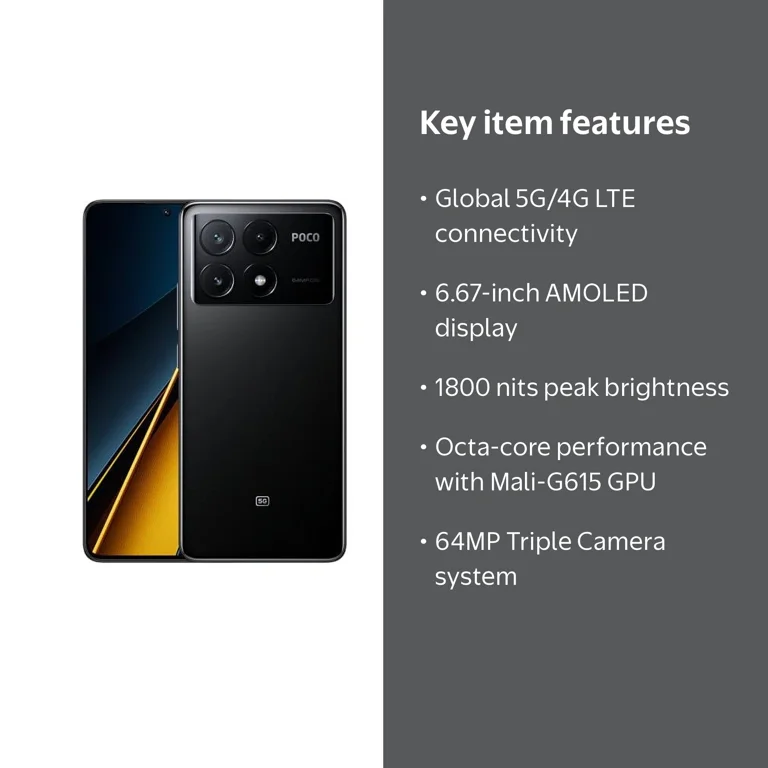 POCO X6 PRO5Gトリプルカメラ スマートフォン Xiaomi Poco X6 PRO 5G Unlocked 256GB 8GB 6.67