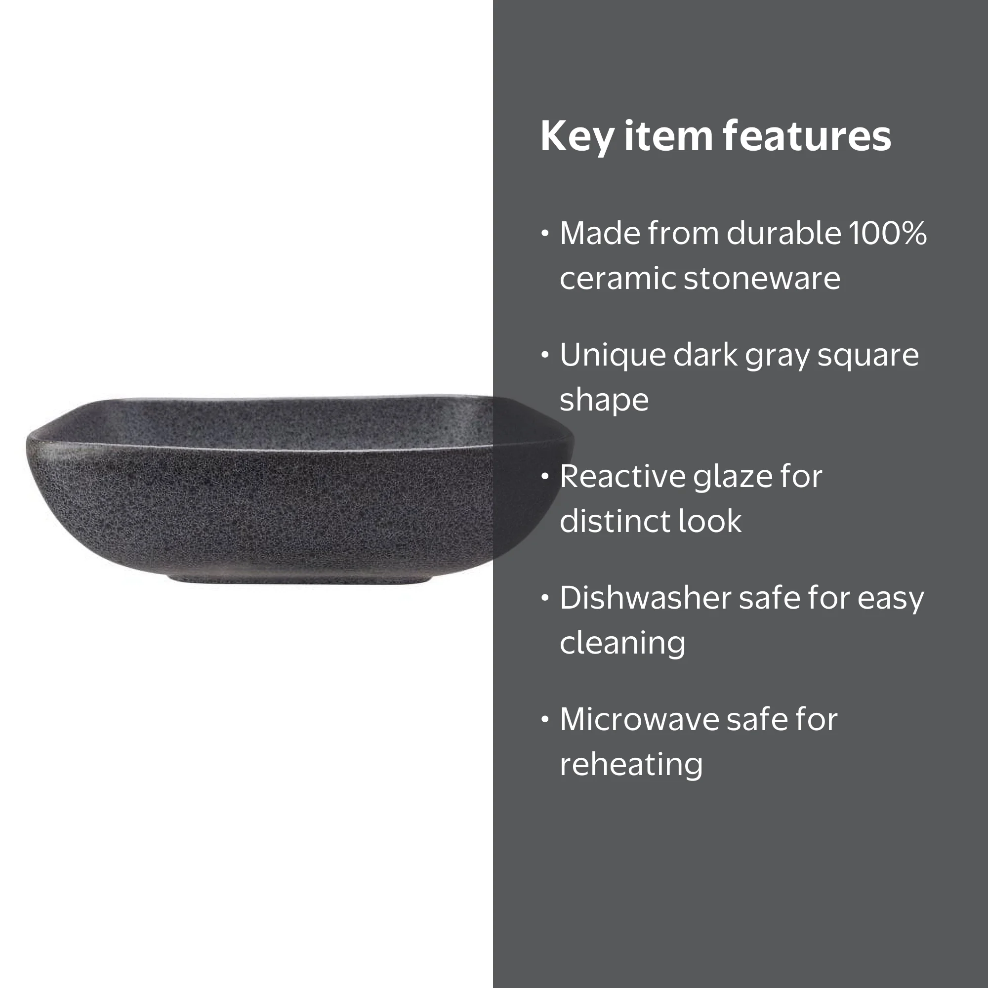 Better Homes & Gardens Dark Gray Square-Shaped Stoneware Dinner