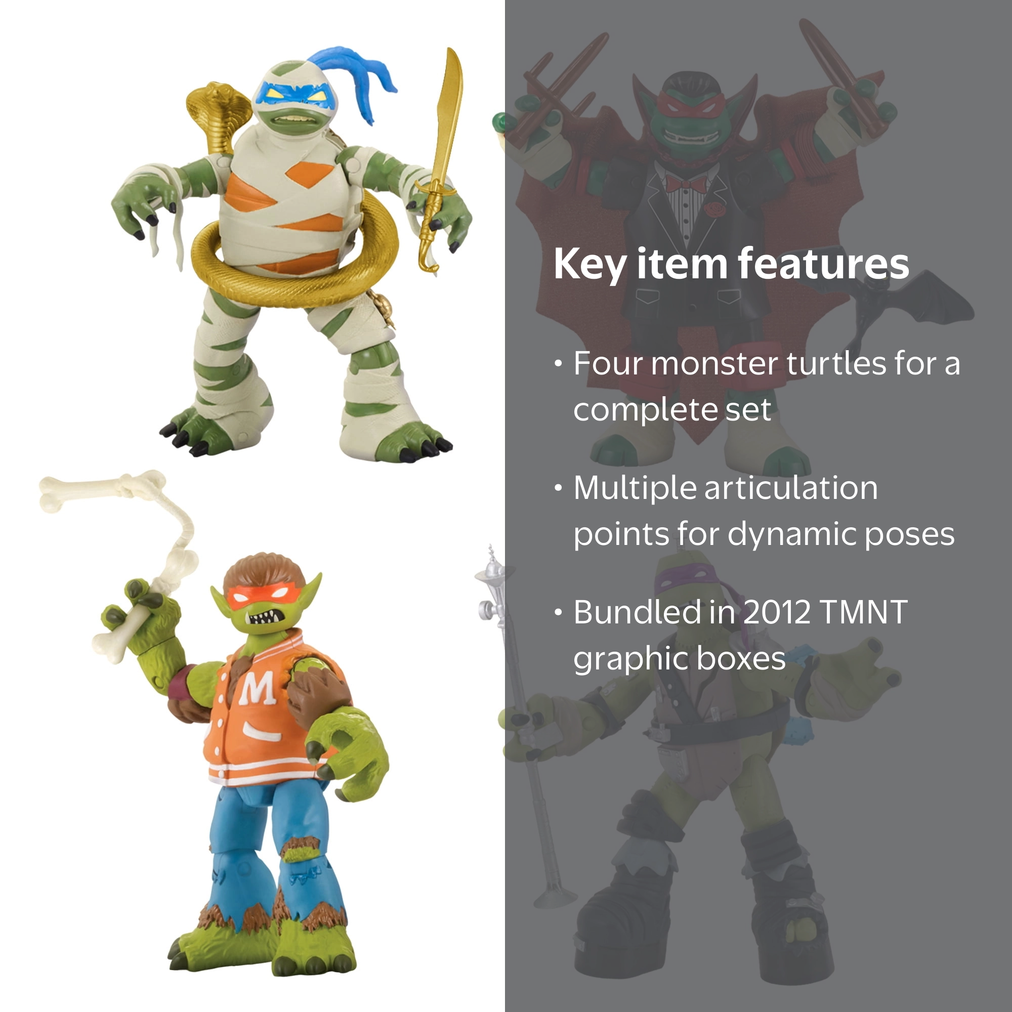 Teenage Mutant Ninja Turtles Monster Mutant Figures Soft Bundle 4
