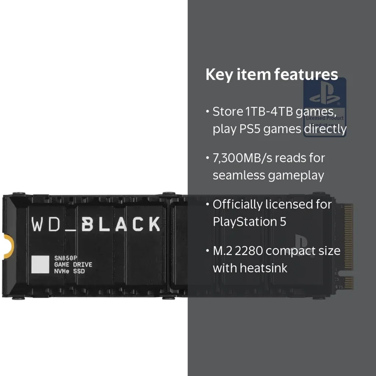 WD BLACK SN850P NVMe SSD, 1 TB, PCIe Gen4, Optimized Storage for