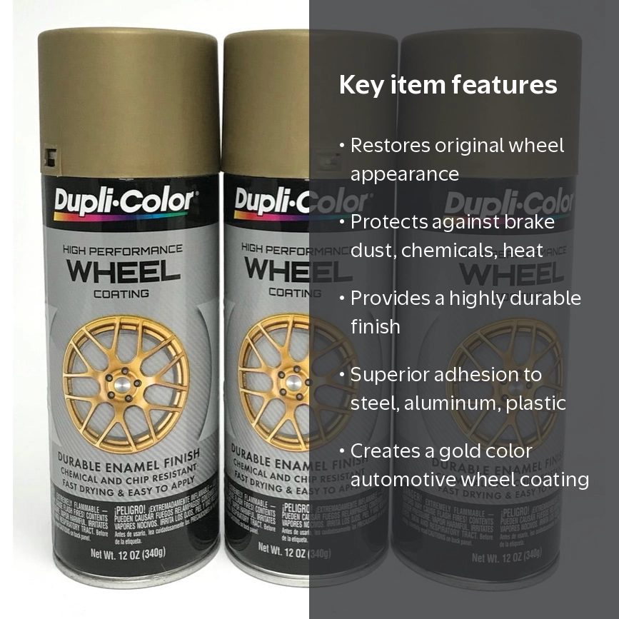 Dupli Color Gold Wheel Coating Spray Paint, 12 oz, Durable Acrylic