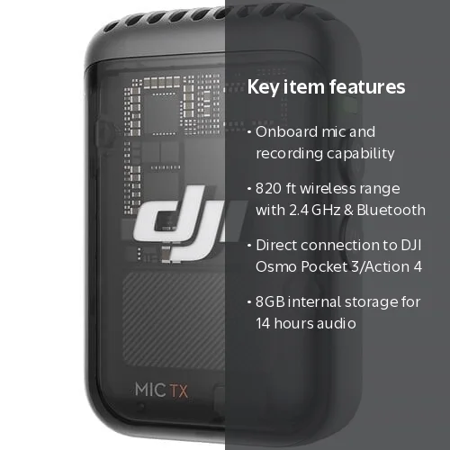 DJI, Wireless Microphone Transmitter, Shadow Black, 1 TX - Walmart.com
