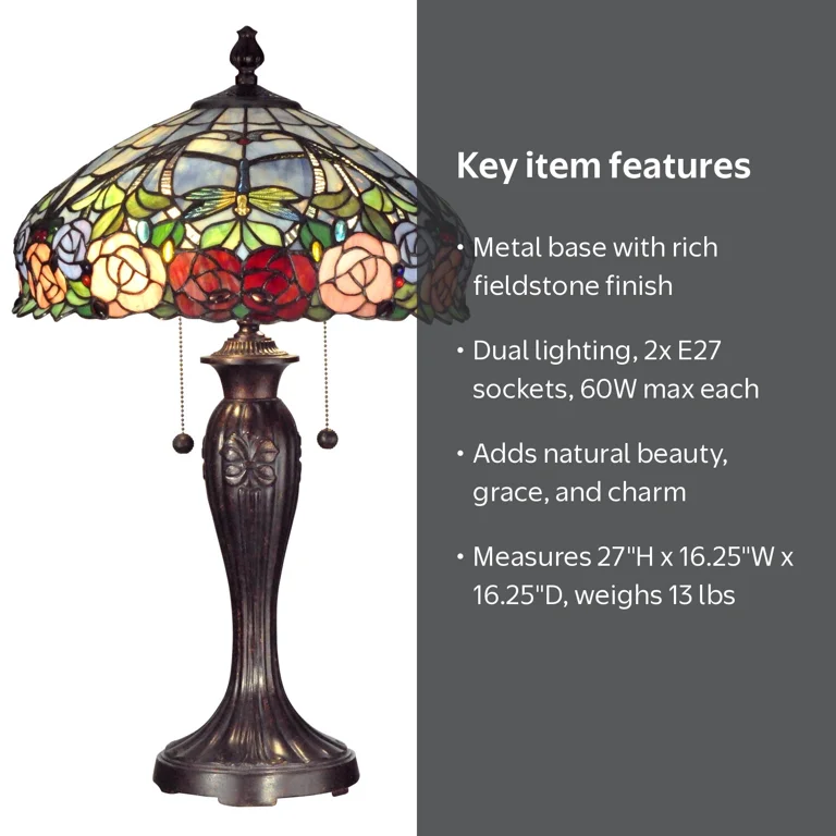 Dale Tiffany Zenia Rose Table Lamp - Walmart.com