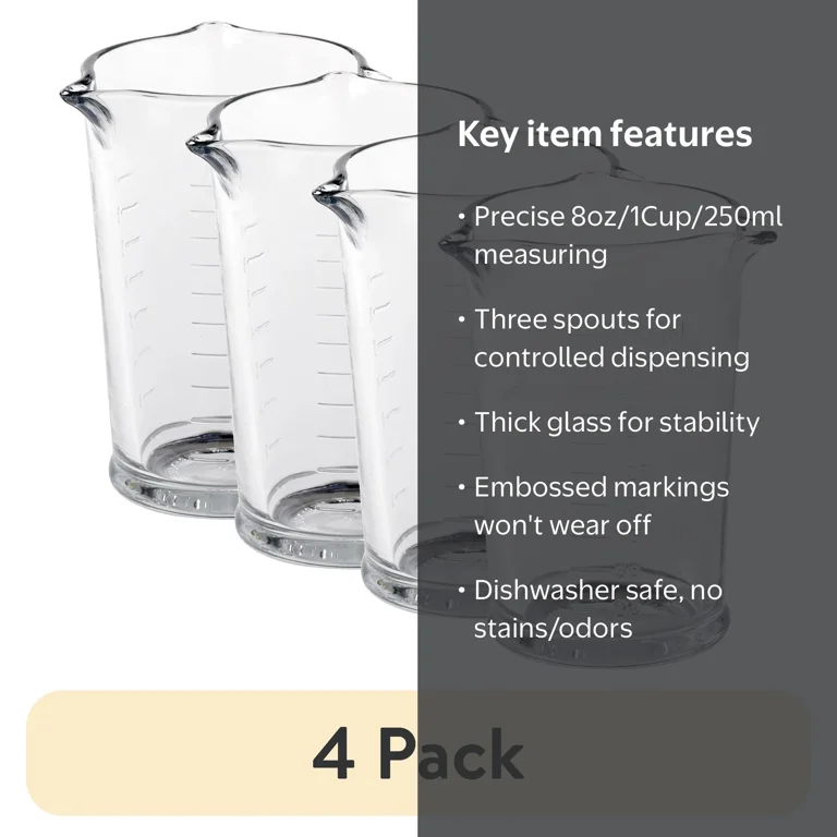 Anchor Hocking 8oz Triple Pour Measuring Glass - Walmart.com