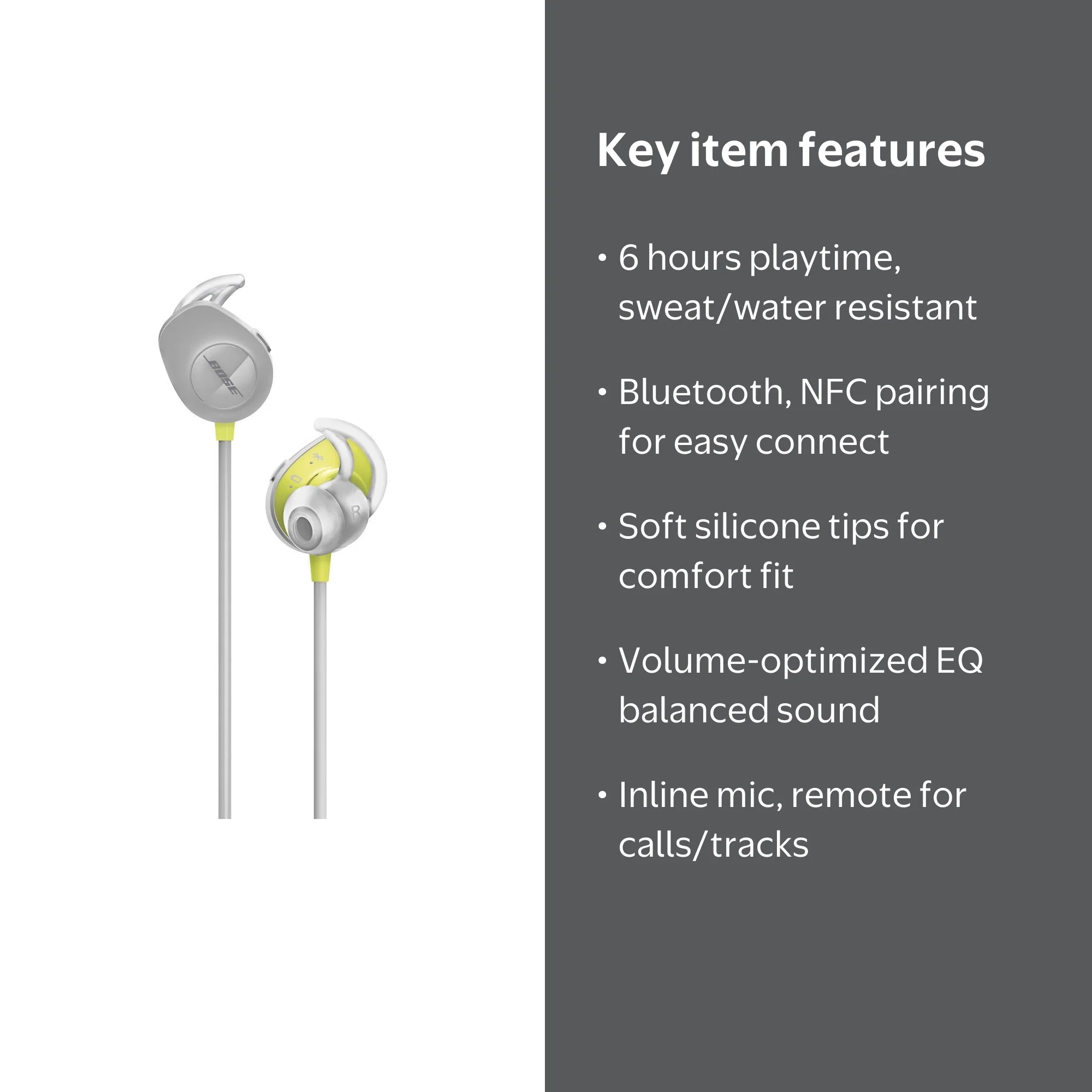 Bose SoundSport Wireless Sports Earbuds - Citron - Walmart.com