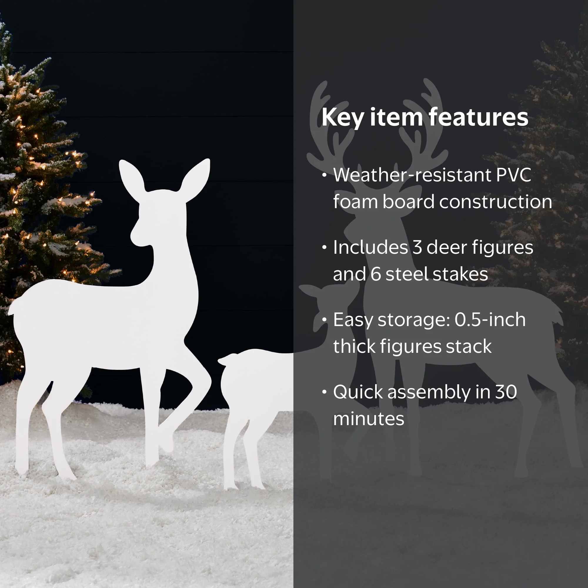 Best Choice Products 3-Piece 46in 2D Deer Family Silhouette Set