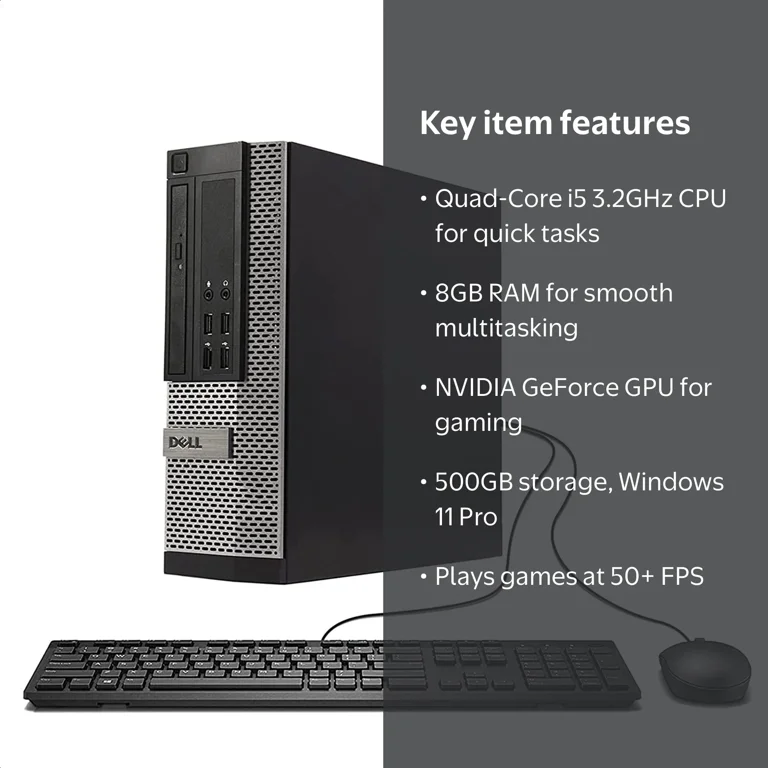 Dell, Restored Desktop Gaming PC, OptiPlex 7010, Black - Walmart.com