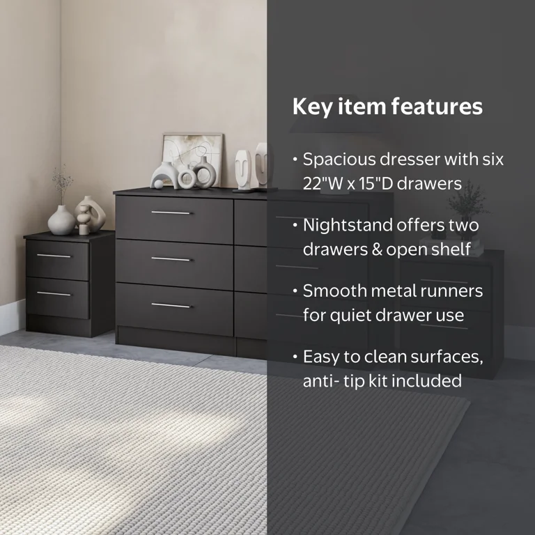 black dresser and chest set FUFU&GAGA 8-Drawer 63 in. W Wood Double of Drawers Bedroom Storage Organizer in With High Gloss LED Lights From delicate to bulky items the Scottsdale 6 Drawer Double Dresser can store various items while offering a modern Furniture of America Lucan II