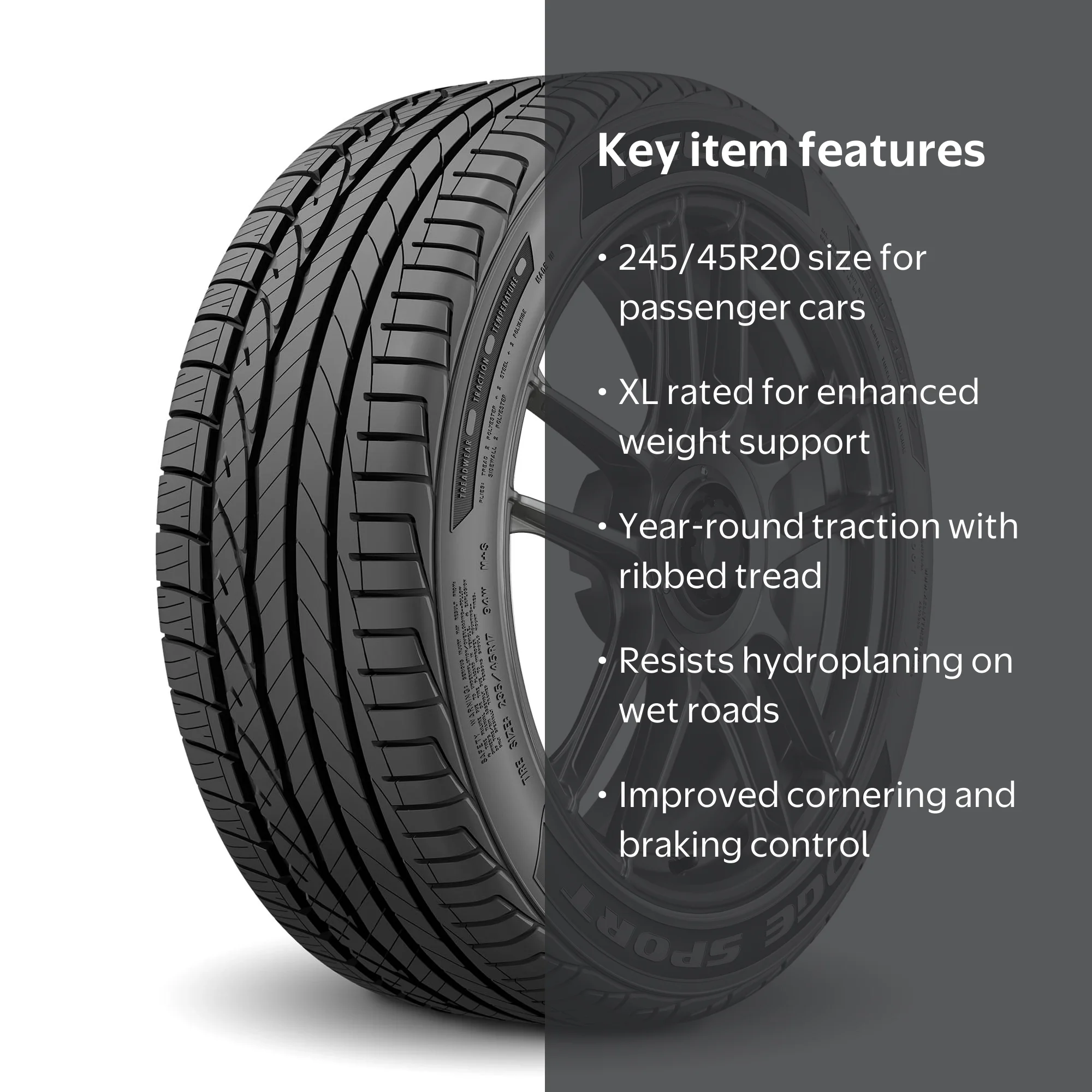 Kelly Edge Sport UHP 245/45R20 103Y XL Passenger Tire - Walmart.com