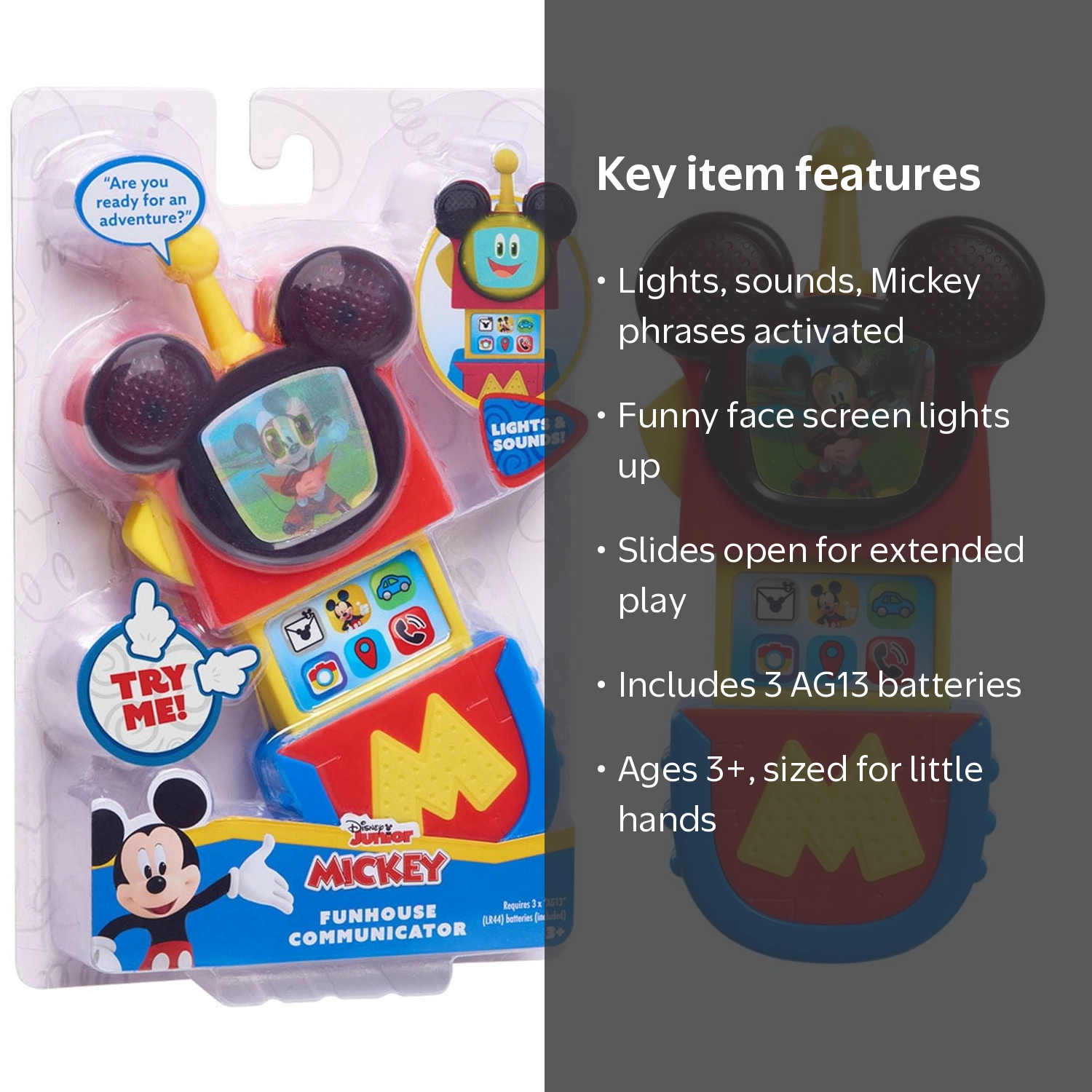 Mickey Mouse Funhouse Communicator, Lights and Sounds, Kids Toy