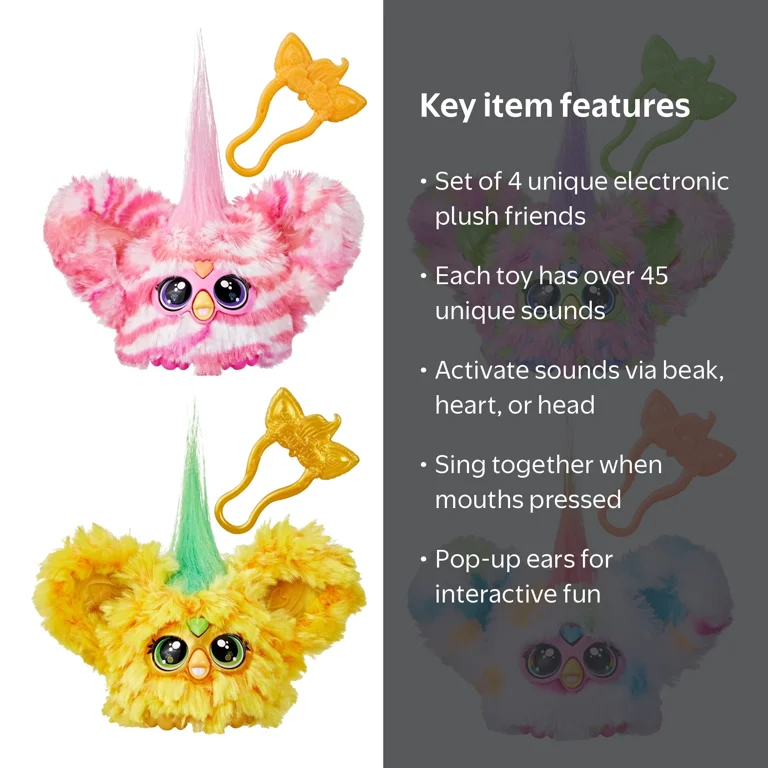Furby, Furblets, 4-pack, Multicolor electronic plush toys for kids