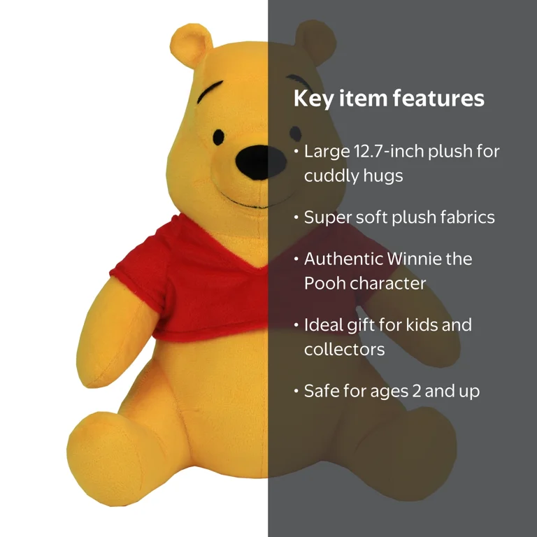 Winnie the Pooh Teddy Original ぬいぐるみ Disney Plush Winnie the Pooh Large 12.7 Inch Soft Cuddly Toy for