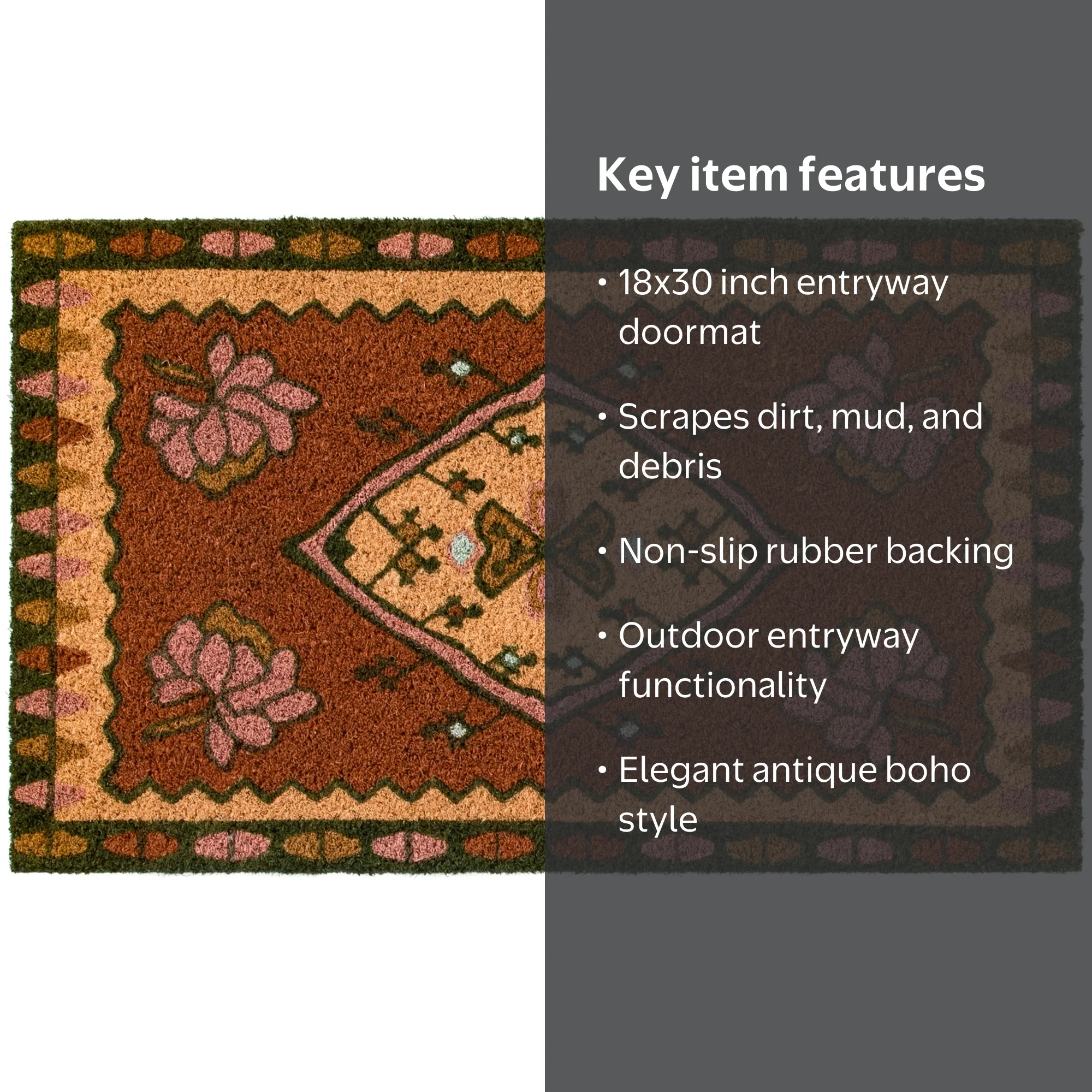 Home Decor Collection Antique Coir Outdoor Doormat, 18