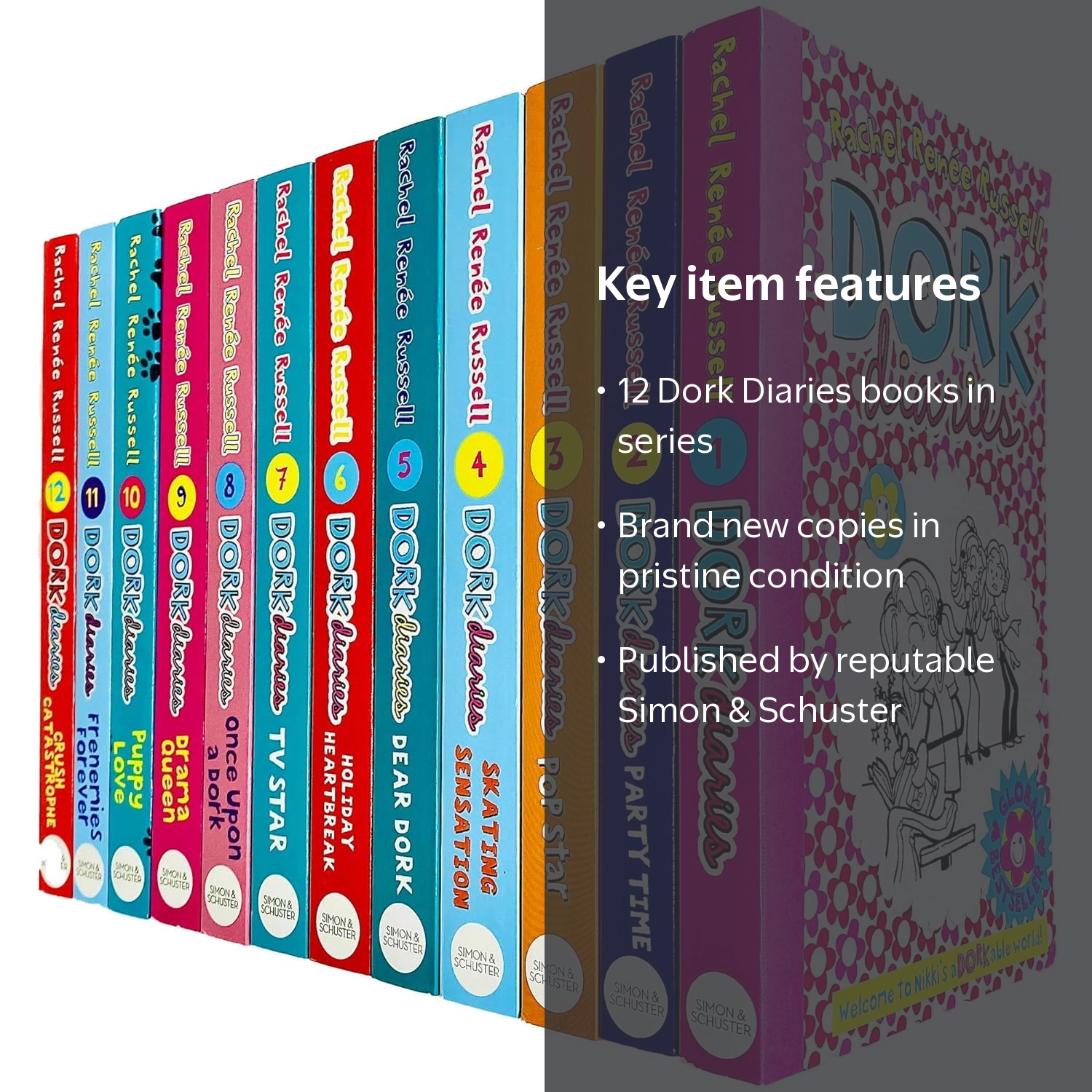 Dork Diaries Collection 12 Set by Rachel Russell, Paperback