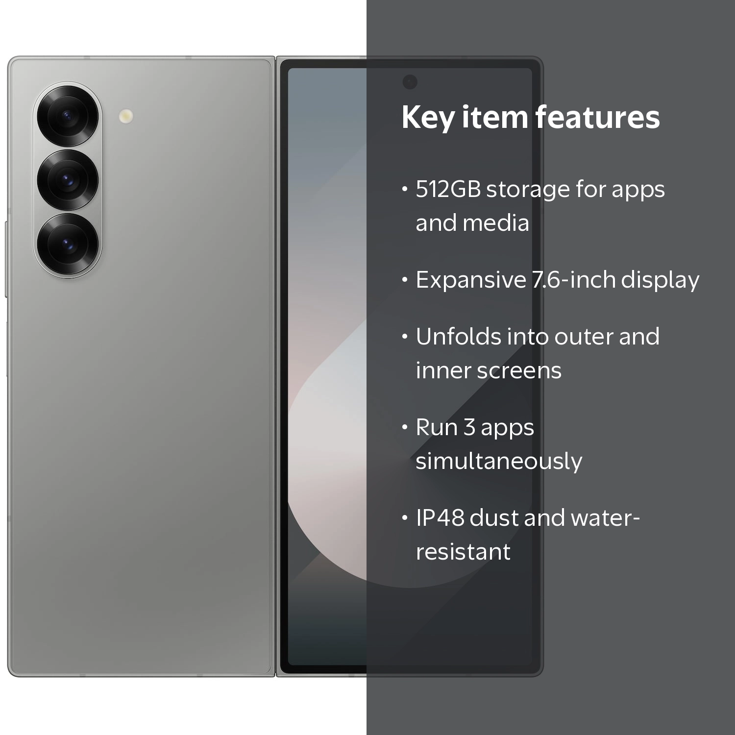 Samsung Galaxy Z Fold6, 7.6 in screen, 512GB, factory unlocked