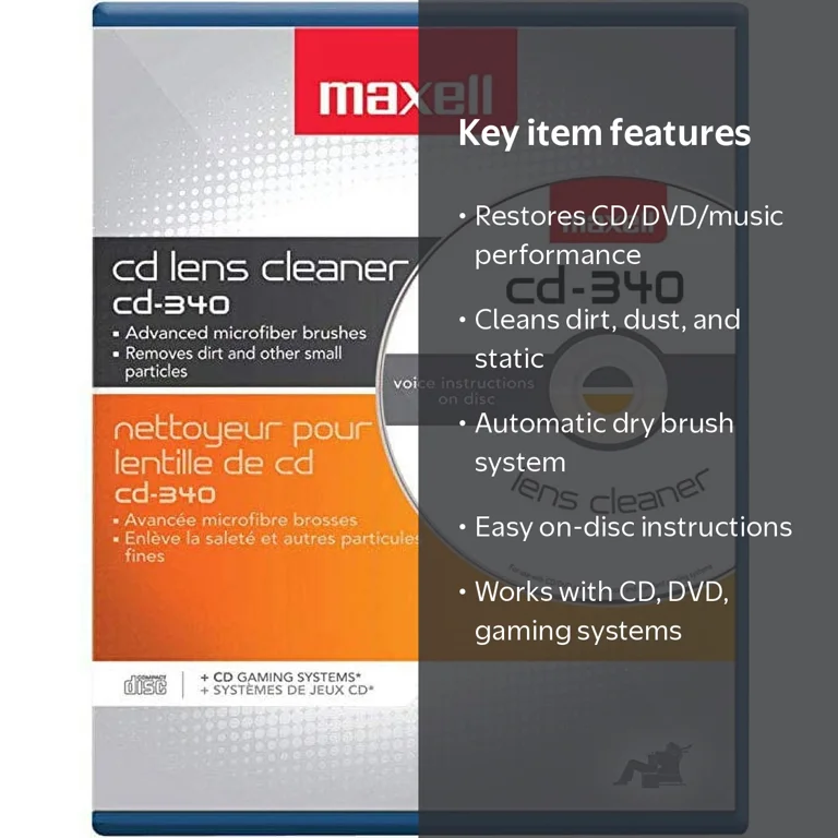 Maxell CD Laser Lens Cleaner Disc, Automatic Cleaning System