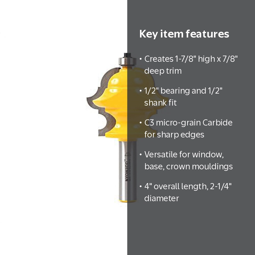 Yonico Multiform Multi-Profile Moulding Router Bit - 1/2