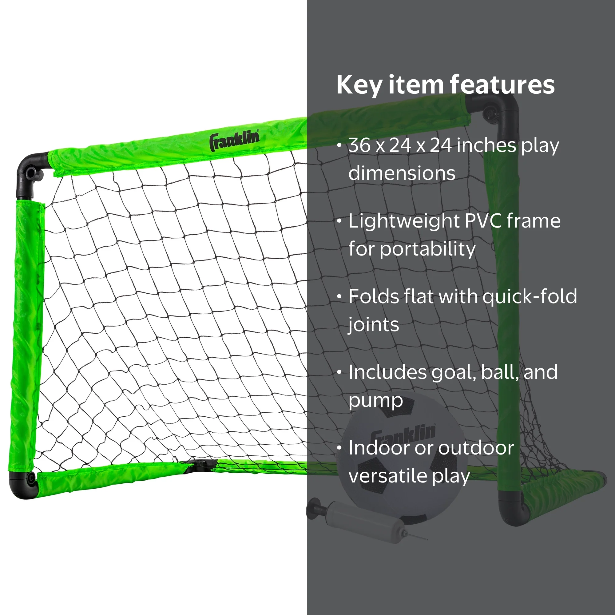 Franklin Sports Kids Mini Soccer Goal Set with Youth Ball + Pump