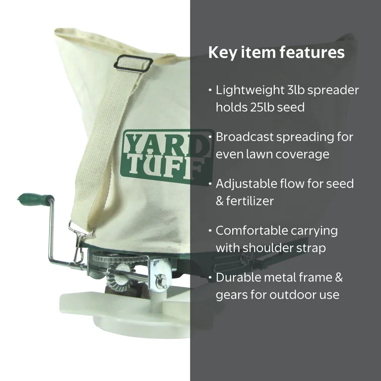 Yard Tuff, Shoulder Spreader, 25 Pounds, Grass Seed Fertilizer